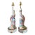 Vintage Asian Rose Famile Phoenix Glazed Ceramic Lamps - Set of 2 For Sale