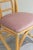 Set of six chairs made in Bambu with high support. Bambu structure and upholstered in pink velvet. Slightly tilted...