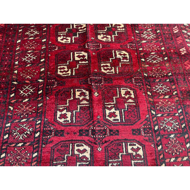 Vintage Afghan Ersari Turkmen Bokhara Gul Rug - 6'7" X 4'1" For Sale - Image 12 of 12
