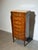 Metal Tall French Louis XV Marquetry Chest of Drawers with Marble Top For Sale - Image 7 of 7