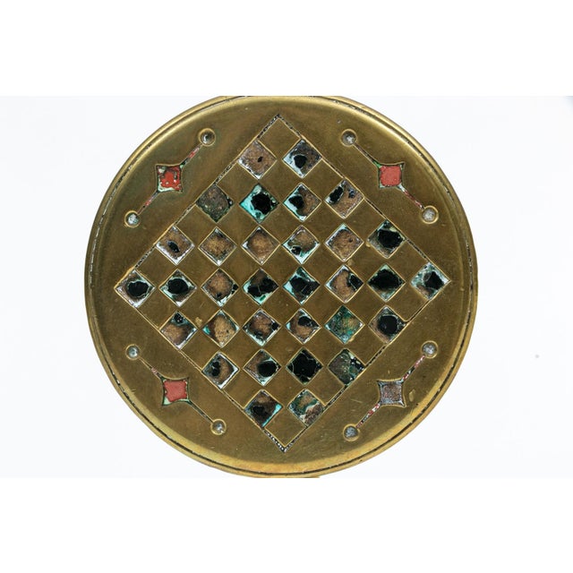 Victorian Victorian Brass Flip-Top Games Table Miniature Trivet Circa 1880 For Sale - Image 3 of 7