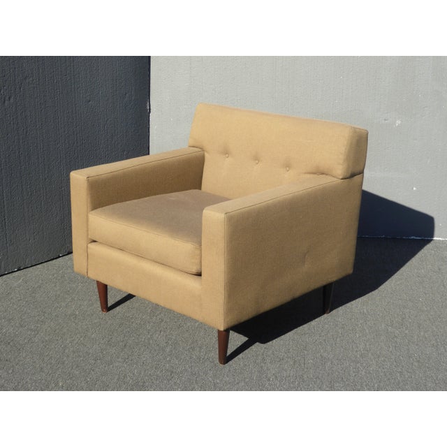 Vintage Reproduction Dunbar Brown Accent Chair W Down Feather Cushion For Sale - Image 4 of 13