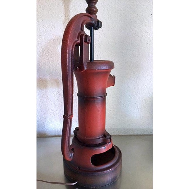 Vintage Ranch Craft Original Red Water Pump Lamp Chairish