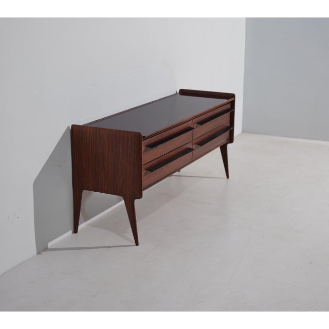 1950s Mid-Century Modern Italian Chest of Drawer with Glass Top, 1950s For Sale - Image 5 of 9