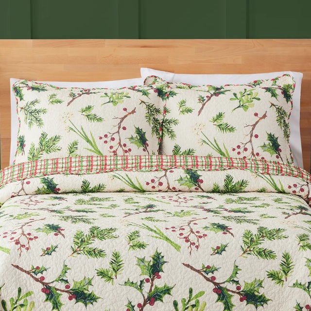 Balsam & Berries Quilt Set By Artist Sally Eckman Roberts Wrap yourself in the cozy charm of the holiday season with our...