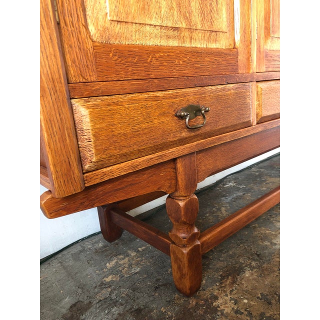 Brown Mid 20th Century Danish Oak Sideboard by Henning Kjaernulf, Attributed For Sale - Image 8 of 8