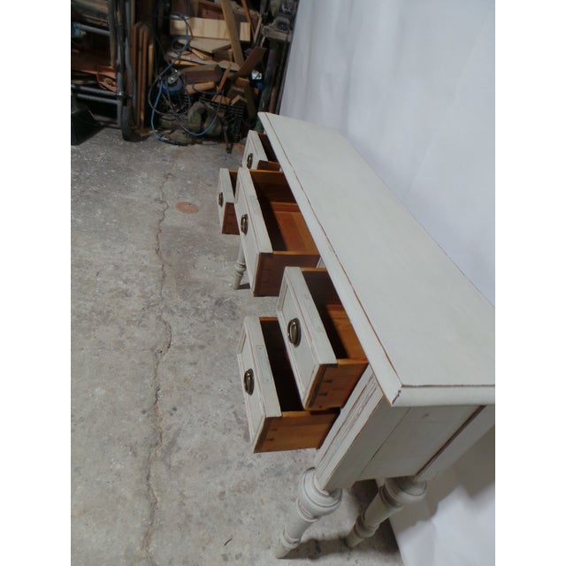 Swedish Gustavian Style 5 Drawer Console Table For Sale - Image 11 of 11