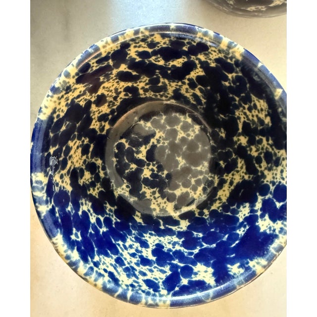 Ceramic Mid 20th Century Bennington Potters Blue Agate Bowls - Set of 4 For Sale - Image 7 of 10