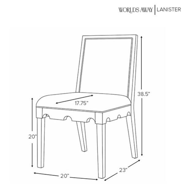 Wood Matthew Izzo Home Lanister Cerused Oak Square Back Dining Chair With Performance Linen Upholstery For Sale - Image 7 of 7