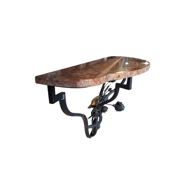 Mid-Century Modern Italian Hanging Console Table in Metal and Marble, 1960s For Sale - Image 3 of 6