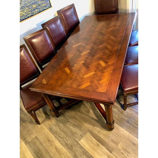 Cherrywood Dining Room Table With Ten 10 Chairs - Set of 11 For Sale - Image 4 of 8