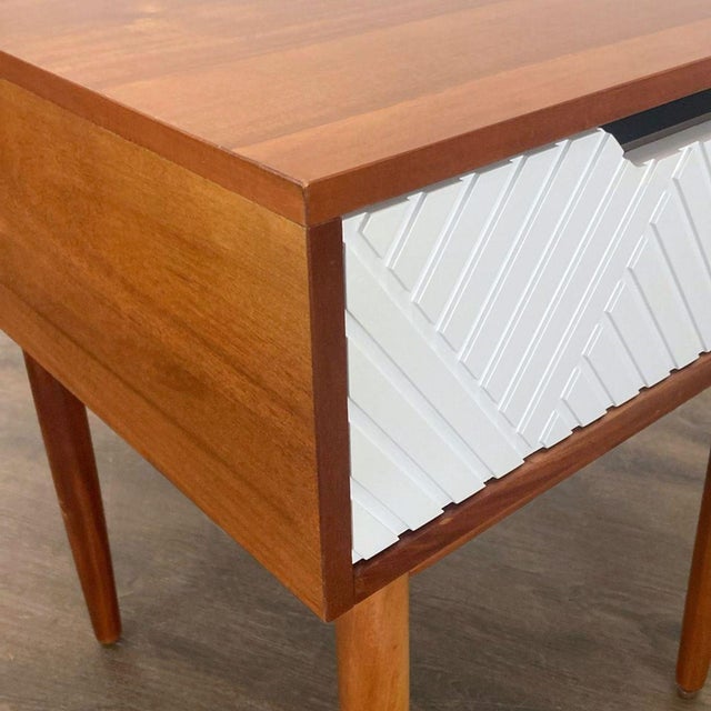 Mid-Century Modern West Elm One Drawer Nightstand With Textured Drawer Front For Sale - Image 3 of 4