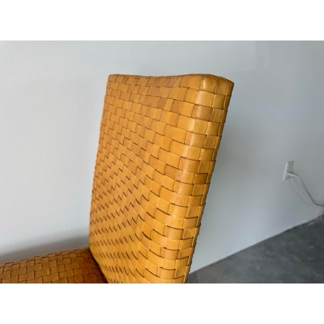 Vintage Italian Woven Leather Chair by Stone International For Sale - Image 12 of 12