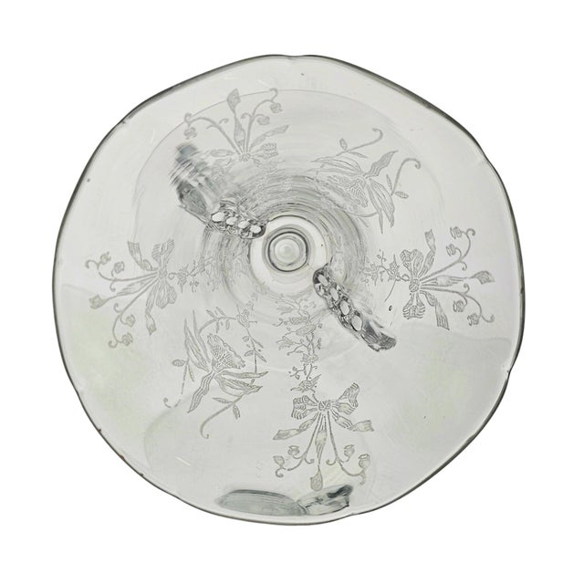 Heisey Lariat Orchid Etched Footed Elegant Glass Vase 7" For Sale In San Francisco - Image 6 of 9