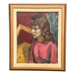 Magnus Creutz, Woman, 1950s, Oil on Canvas, Framed For Sale