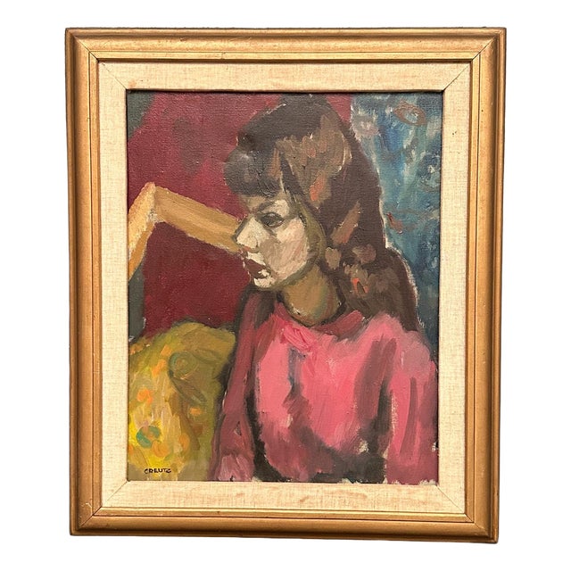 Magnus Creutz, Woman, 1950s, Oil on Canvas, Framed For Sale
