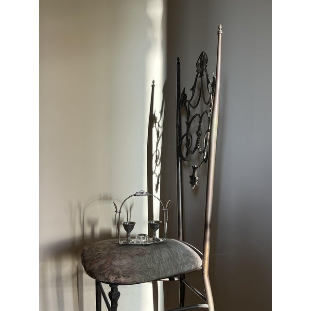 Vintage Silver Plated Egg Holders with Spoons, 1960s, Set of 6 For Sale - Image 4 of 8