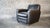 Restoration Hardware Art Deco Black Leather Club Chair & Ottoman For Sale - Image 9 of 14