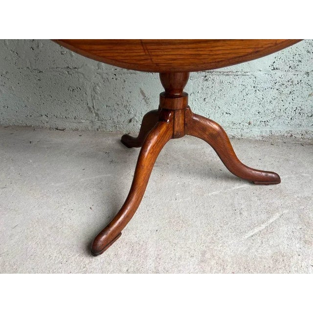Brown 19th Century Antique Queen Anne Mahogany. Round Tea Tilt Top Side Table For Sale - Image 8 of 8
