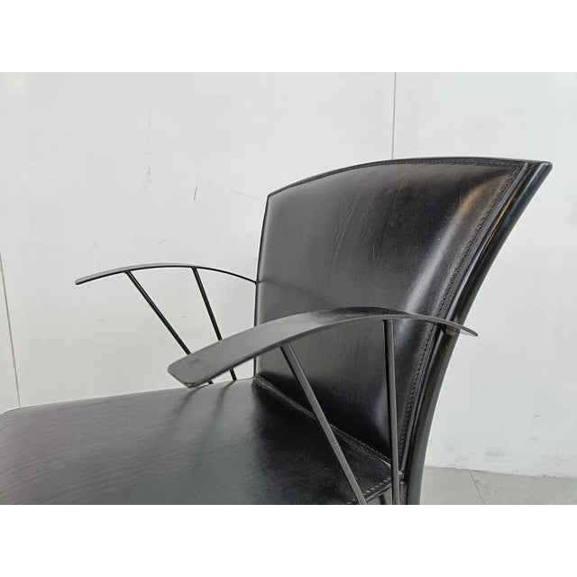 Vintage Black Leather Dining Chairs by Arrben, 1980s, Set of 4 For Sale - Image 9 of 13