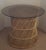 An exceptionally stylish Mid-Century Modern wicker and rattan side table distinguished by its intricately woven lattice...