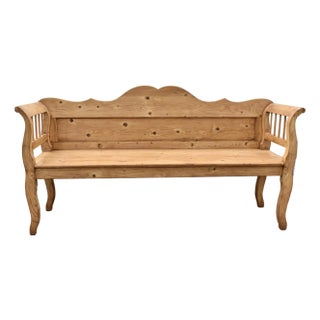 Pine Camel-Back Bench or Settle For Sale