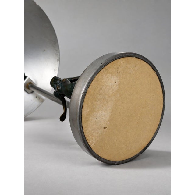 1950s Swedish Modern Table Lamp in Grey-Patinated Brass, 1950 For Sale - Image 5 of 6