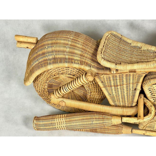 Full Size Wicker & Bamboo Harley Davidson Motorcycle attributed to Tom Dixon for Habitat, 1980s For Sale - Image 12 of 15