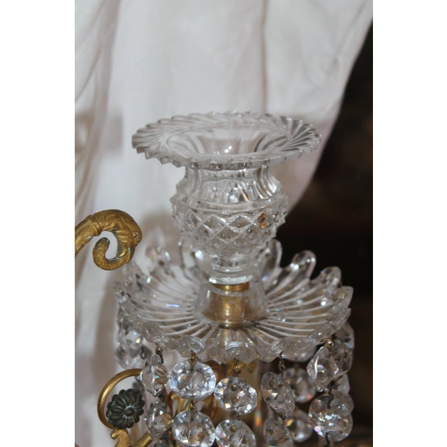18thc Georgian Dore Bronze Cut Glass & Crystal "Rotunda" Girandoles/ Candelabra - a Pair For Sale - Image 11 of 13