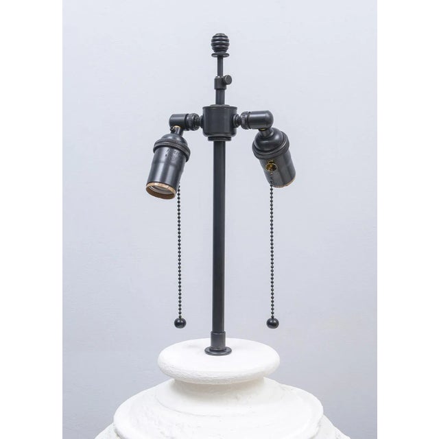 Mid-Century Modern Bespoke Plaster Abby Table Lamps - a Pair For Sale - Image 3 of 9