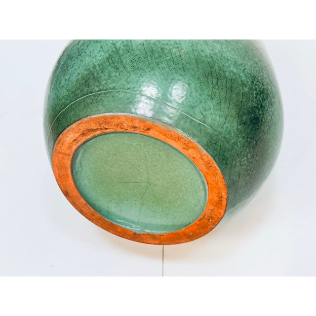Large Turquoise Glazed Ceramic Floor Vase, Italy, 1950s For Sale - Image 17 of 18
