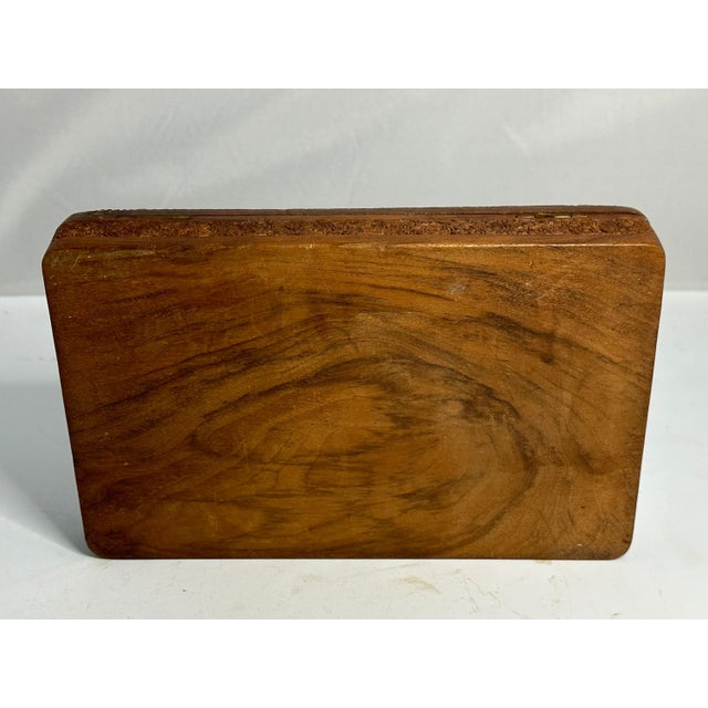 Brown Anglo-Indian Carved Box: 19th Century Jama Masjid Miniature Painting For Sale - Image 8 of 10