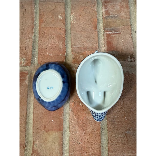 Late 20th Century Vintage Fitz and Floyd Blue & White Porcelain Wood Duck Trinket Box For Sale - Image 5 of 5