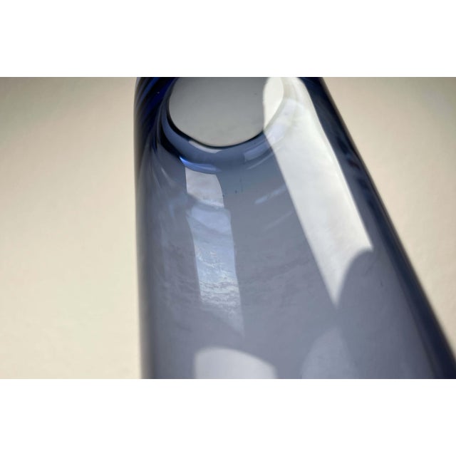 Mid-Century Modern Danish Labrador Series Blue Glass Vase by Per Lütken for Holmegaard, 1950s For Sale - Image 13 of 16