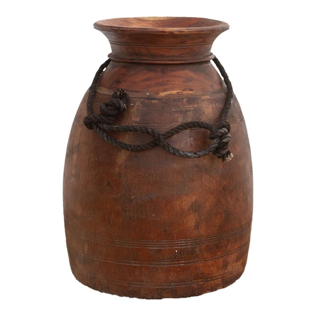 Large Antique Wooden Milk Pot For Sale