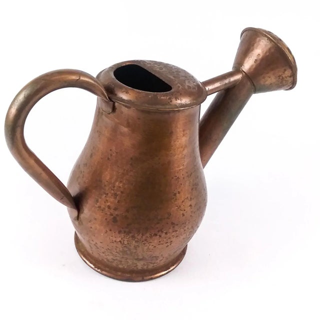 Vintage Hand Formed American Copper Plated Watering Can For Sale In Portland, ME - Image 6 of 11