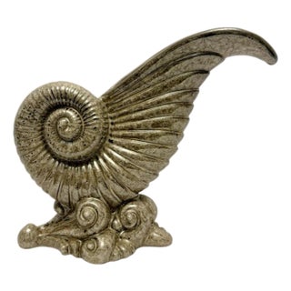 Vintage Royal Haeger Art Pottery Nautilus Shell Vase Brown Metallic 1996 (St). For Sale