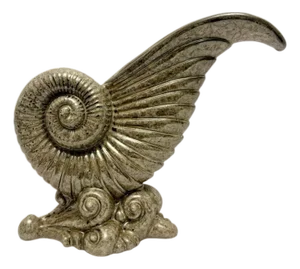 Vintage Royal Haeger Art Pottery Nautilus Shell Vase Brown Metallic 1996 (St).