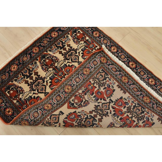 Shahre Babak Rug 3’2” X 4′ Ivory Wool Vintage Traditional Hand-Knotted Carpet For Sale - Image 11 of 12