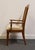 Singer Furniture Solid Golden Oak Mediterranean Cane Back Dining Arm Chair 505-07 For Sale In Kansas City - Image 6 of 10