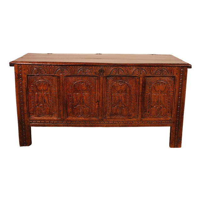 17th Century Oak Chest For Sale