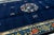 Antique Chinese Art Deco Rug in Deep Blue With Medallion & Botanical Motifs For Sale - Image 9 of 13