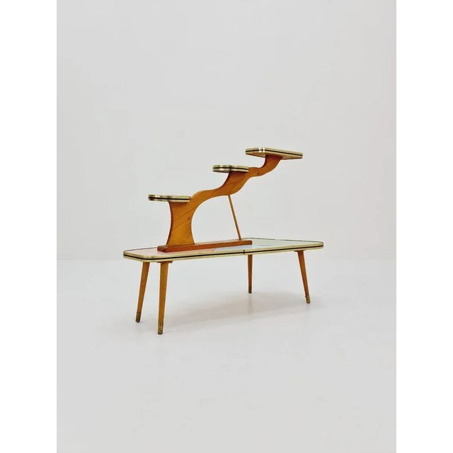 Big 1950s german plant stand, colorful vintage mid-century minimalist indoor plant stand side table retro flower table it...