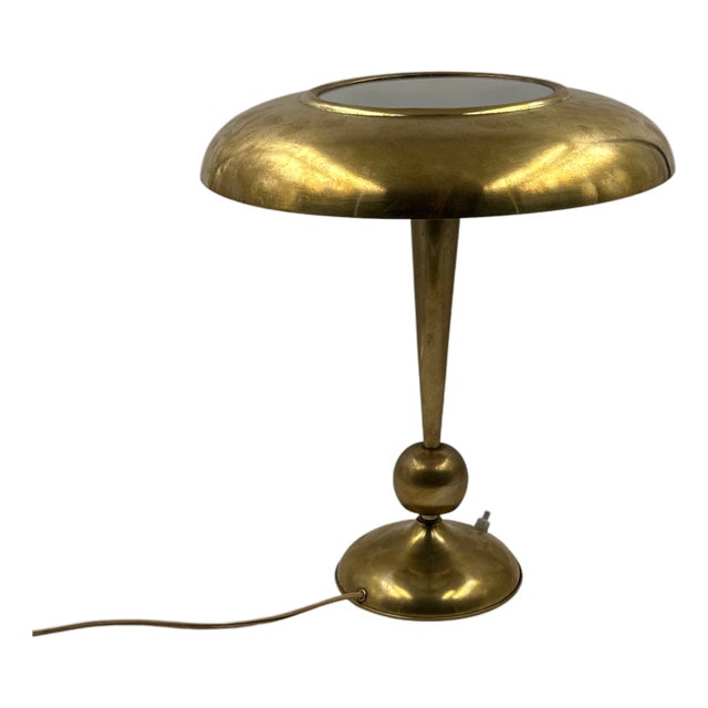 Model 143 Table or Desk Lamp in Brass by Oscar Torlasco for Lumi, Italy, 1950s For Sale