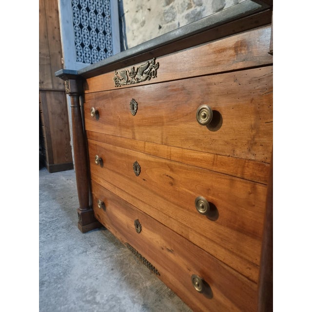 Antique Chest of Drawers in Walnut and Oak with Marble Top, France, 1820-1850 For Sale - Image 11 of 18
