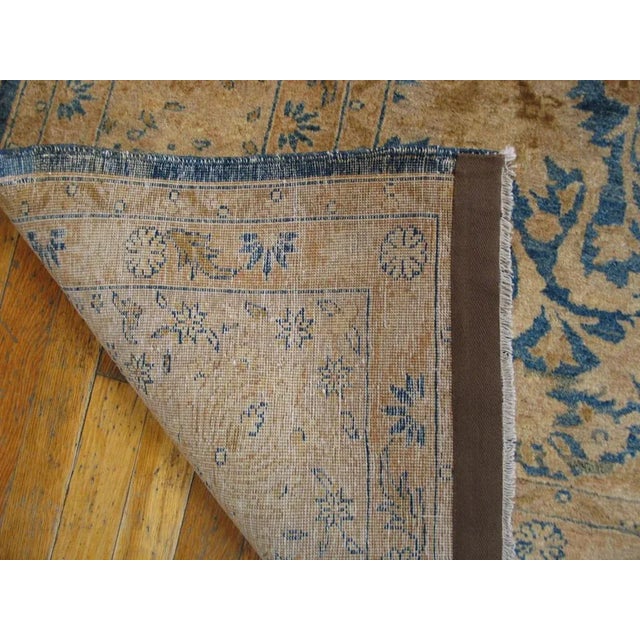 Textile Decorative Cream and Light Blue Color Antique Allover Floral Pattern Tabriz Rug For Sale - Image 7 of 10