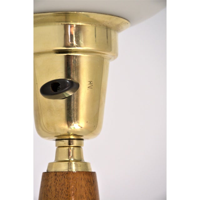 Swedish Modern Brass and Beech Table Lamp by Hans Bergström, 1940s For Sale - Image 9 of 13