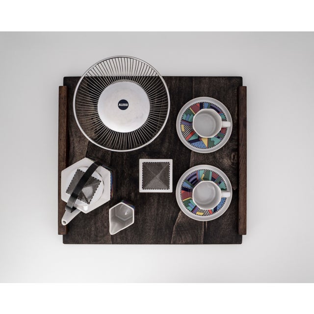 Tea Set with Wooden Tray by Rosenthal & Alessi, 1990, Set of 11 For Sale - Image 14 of 15