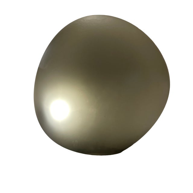 1980s Globular Lamp in Frosted Gray Glass, 1980s For Sale - Image 5 of 5