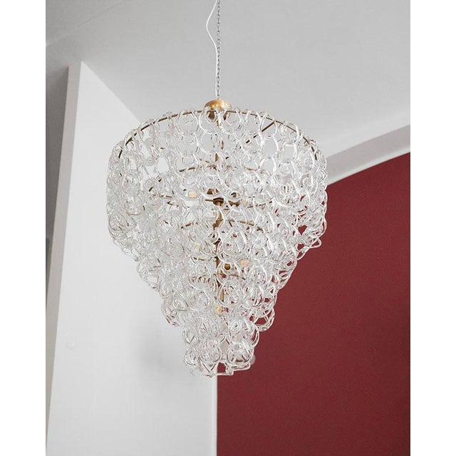 Angelo Mangiarotti Murano Glass Chandelier by Mangiarotti for Vistosi For Sale - Image 4 of 10